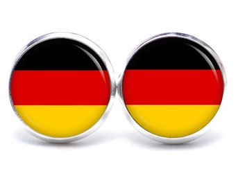 Pendientes Pendientes Pinzas Para las orejas Copa del Mundo de Fútbol Campeonato de Europa Alemania Bandera - diferentes tamaños