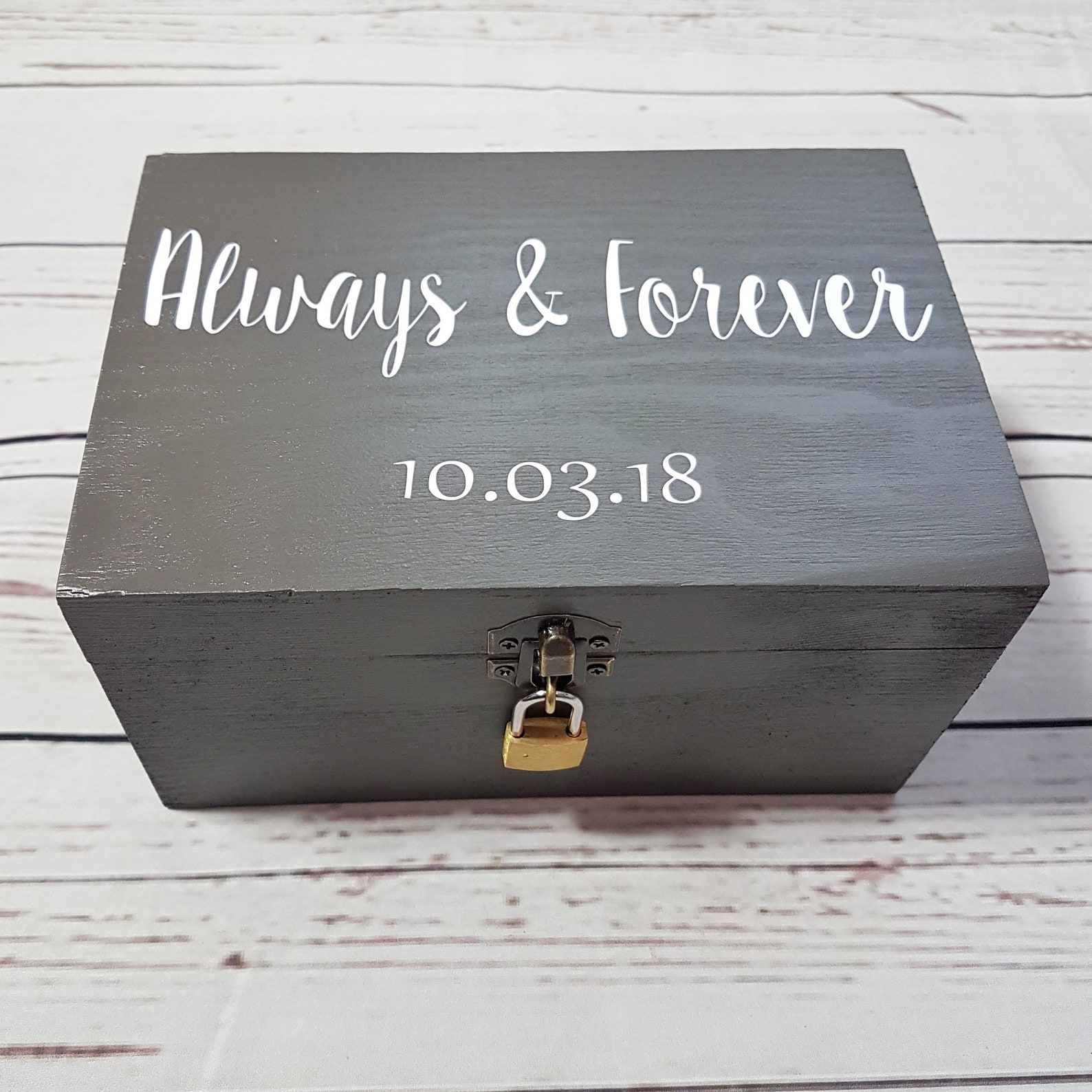 Always and Forever Keepsake Box Personalised Date Wooden Box Etsy