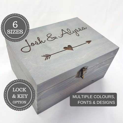 Shabby Chic LARGE Rustic Box for Bride Memory Box personalised Gift Wedding 