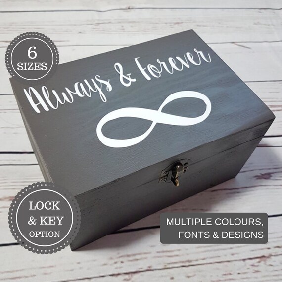 Forever And Always Infinity Symbol Box Wooden Keepsake Box Etsy - 