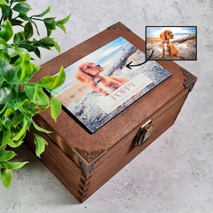 Personalised Pet Photo Keepsake Box - Pet Memory Box - Dog Cat Memorial Ashes Urn - Bereavement Box - Pet Loss Gift - Animal Remembrance