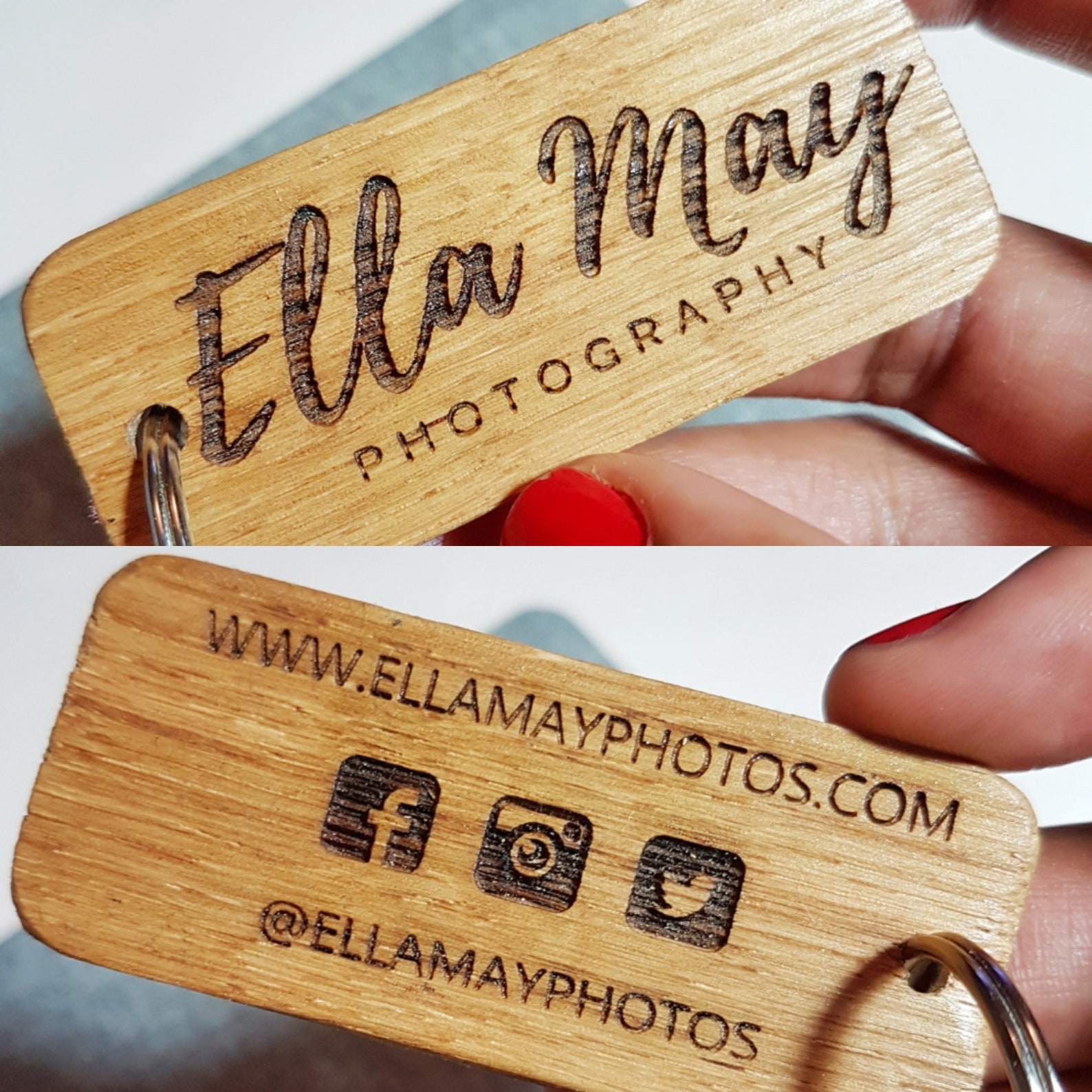 Personalised Business Name Keyring Social Media Handle Etsy