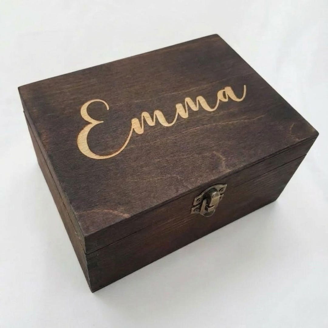 Name Boxes Engraved Name Box, Wooden Memory Box With Lock, 6 Sizes, 16 to 42cm - Etsy