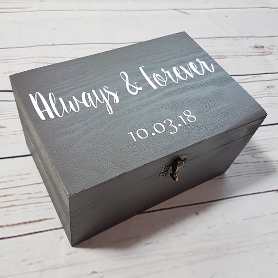 Always and Forever Keepsake Box Personalised Date Wooden Box Etsy