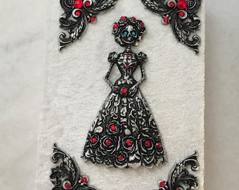 Day of the dead handmade blank journal sketchbook