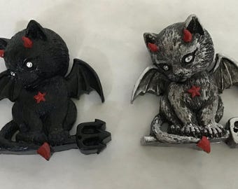 Devil Cat head Incense Holder with Crystal eyes
