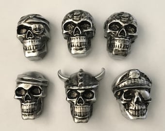 6 handmade skull Viking magnets handmade