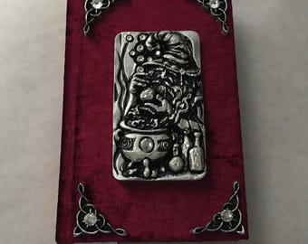 Wizard velvet spell journal with crystals