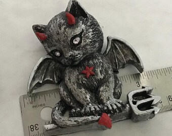 Devil Cat head Incense Holder with Crystal eyes