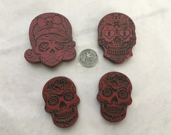 day of the dead  4Handmade magnets  dia de los muertos  magnets