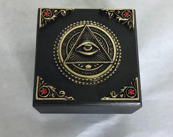 All seeing eye Jewelry trinket box hand created