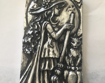 Witch and cat Incense Holder