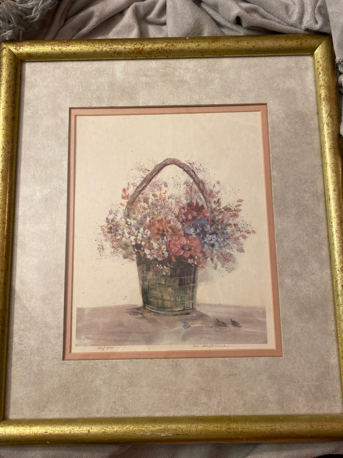 Mary Vincent Bertrand floral print signed 981/1800 Etsy