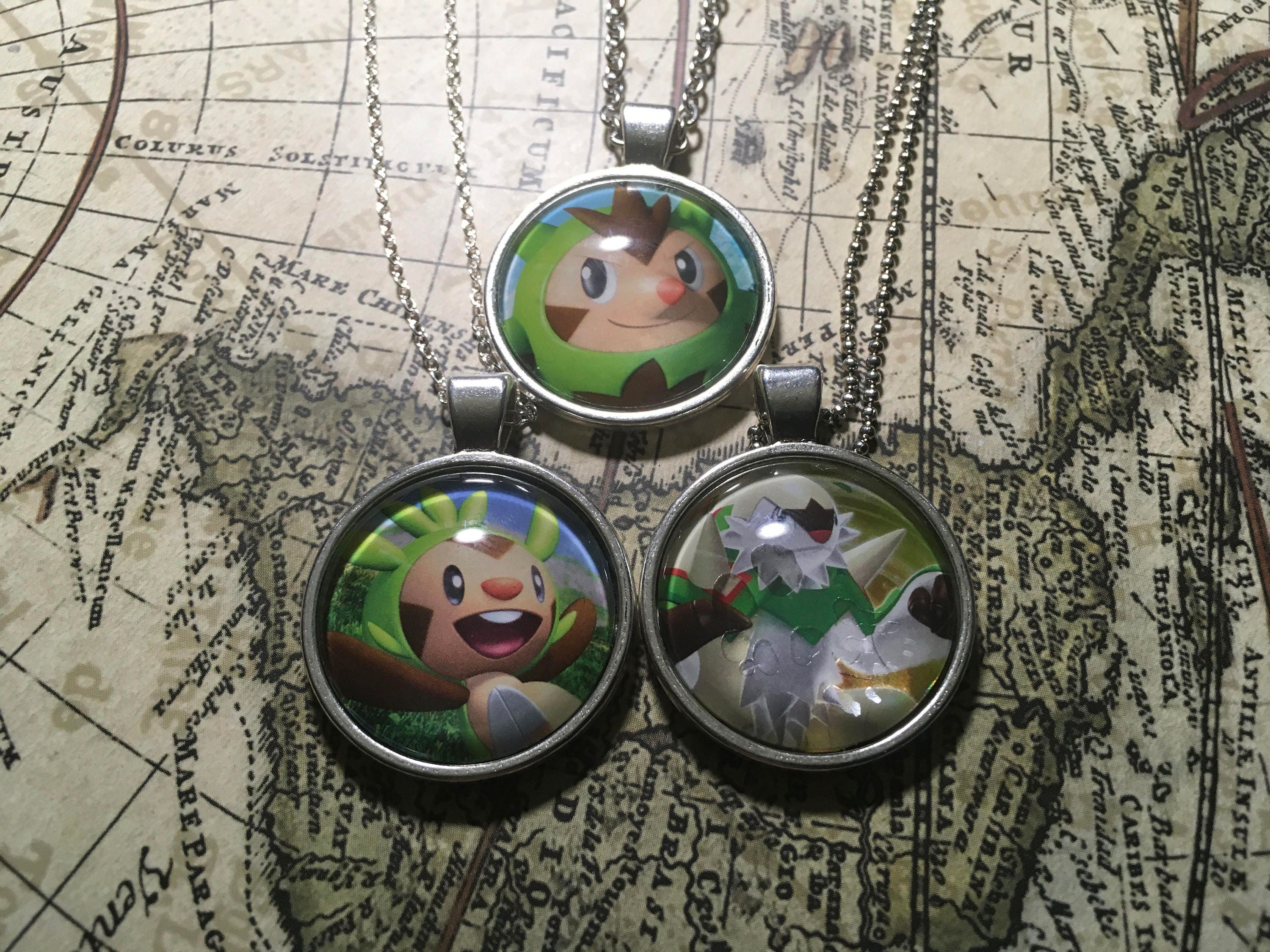 Chespin Quilladin Chesnaught Pokemon Necklace Etsy
