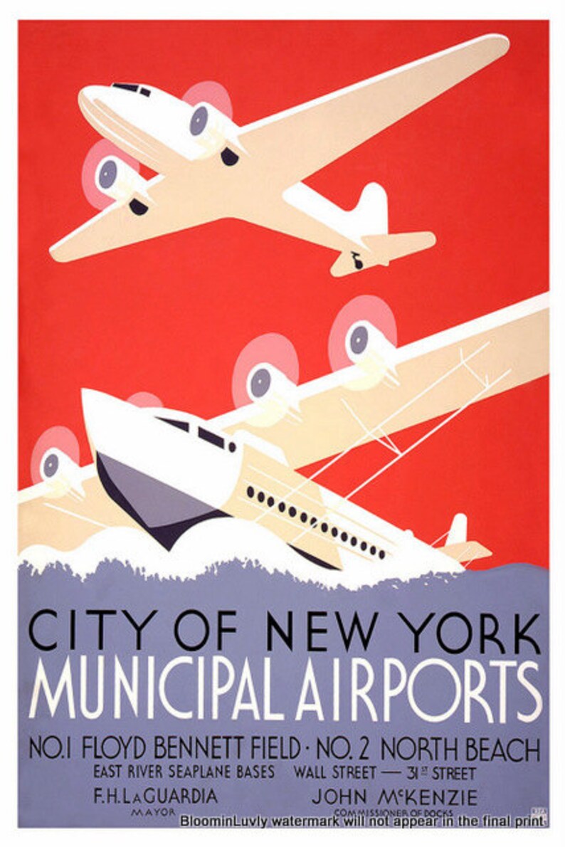 city of new york municipal airports poster city of new york municipal airports poster