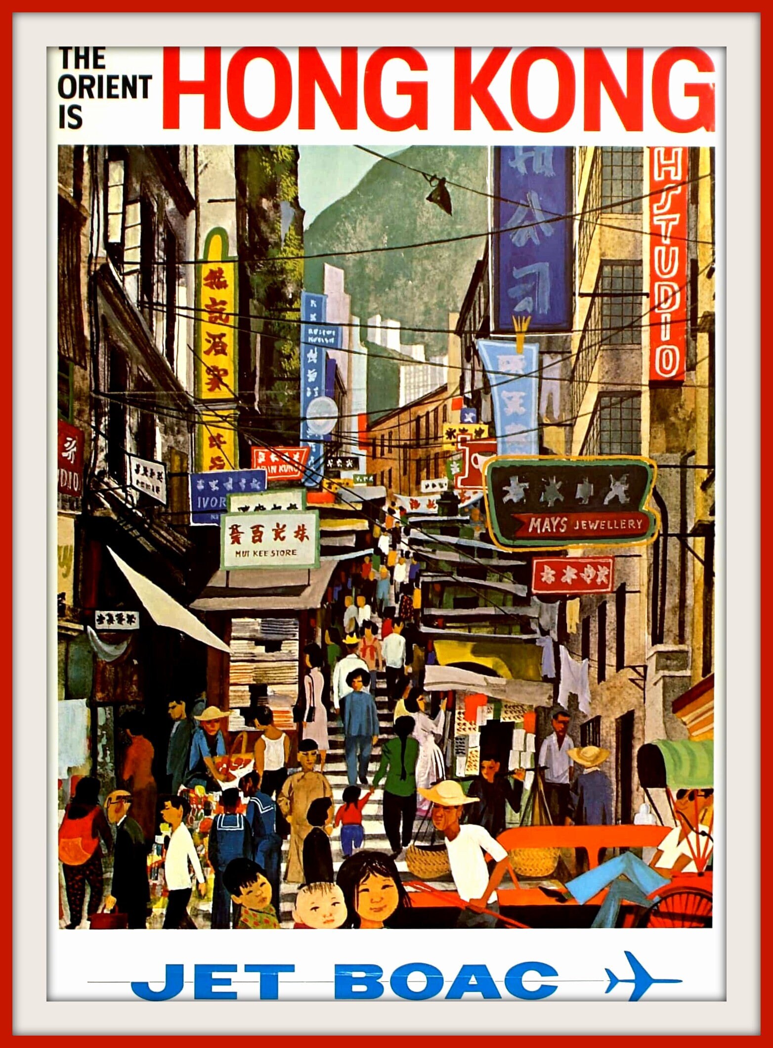 Art Print Hong Kong BOAC Flight Poster Print 1960s Etsy