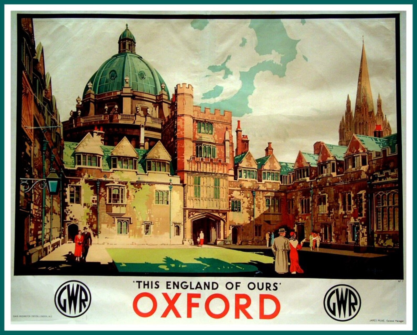Art Print Oxford University Colleges 1930s Poster Print 8x10 Etsy