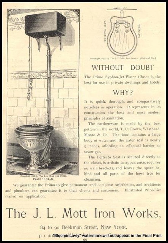 Art Print Victorian Toilet WC Advert 1800s Print Etsy