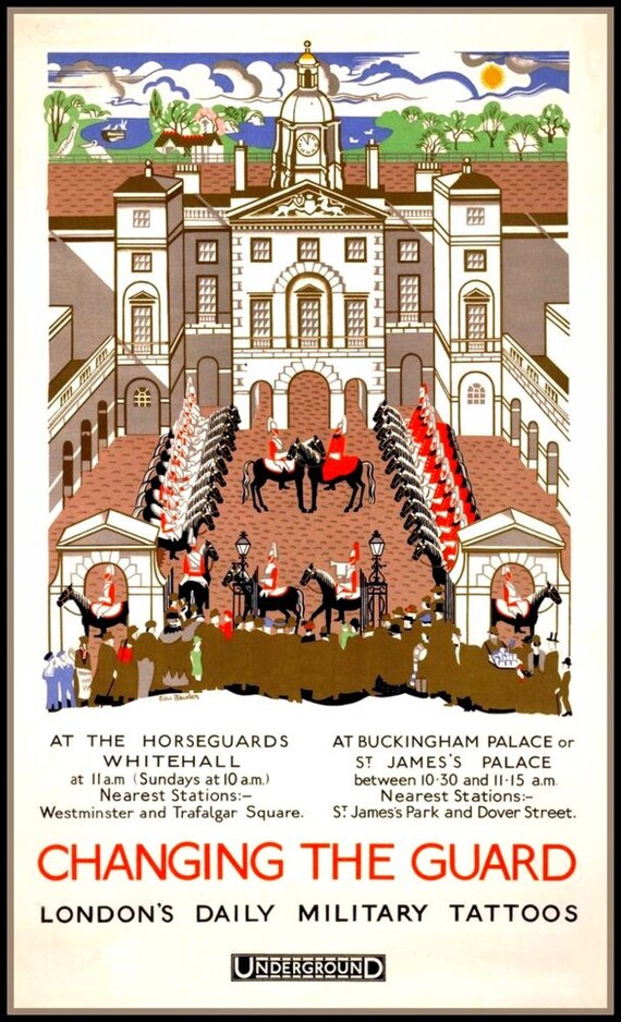 Art Print Buckingham Palace England 1920s London Underground Etsy