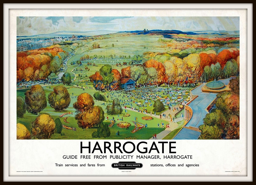 Art Print Harrogate Yorkshire British Railways 1950s Poster Etsy