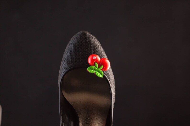 Cherry Shoe Clips Red Shoe Clips Red Cherries Clip on Shoes Etsy