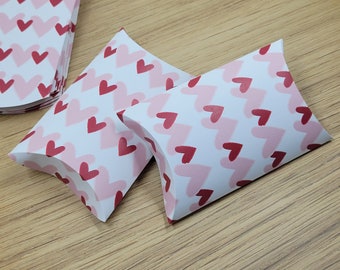 10 Heart Pillow Boxes - Set of 10 - Treat Boxes - Party Favors - Gift Boxes - Hearts