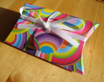 10 Rainbow Pillow Boxes - Set of 10 - Party Favors - Treat Boxes - Gift Boxes - Handmade