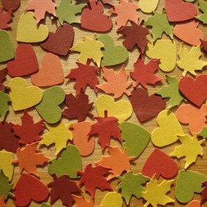 Leaf and Heart Confetti - Qty: 250 Pieces
