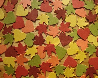 Leaf and Heart Confetti - Qty: 250 Pieces