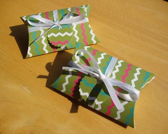 10 Chevron Pillow Boxes - Set of 10 - Party Favors - Treat Boxes - Gift Boxes - Handmade