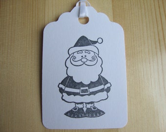 Christmas Tags - Santa - Qty: 12 - Gift Tags - Holiday Tags - Treat Tags - Hang Tags