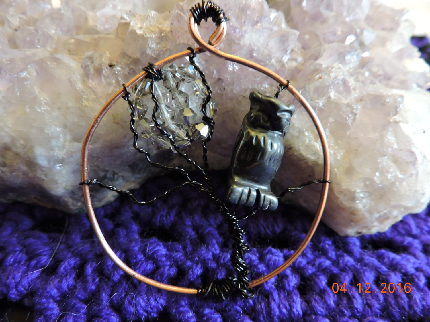 Owl Tree Of Life Pendant to Wear for Halloween/Samhain or Anytime of Year