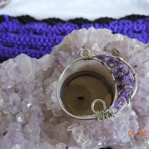 Crescent Moon Amethyst for Peace, Calm, Balance, Courage and Inner Strength, Psychic Abilities, Crown Chakras