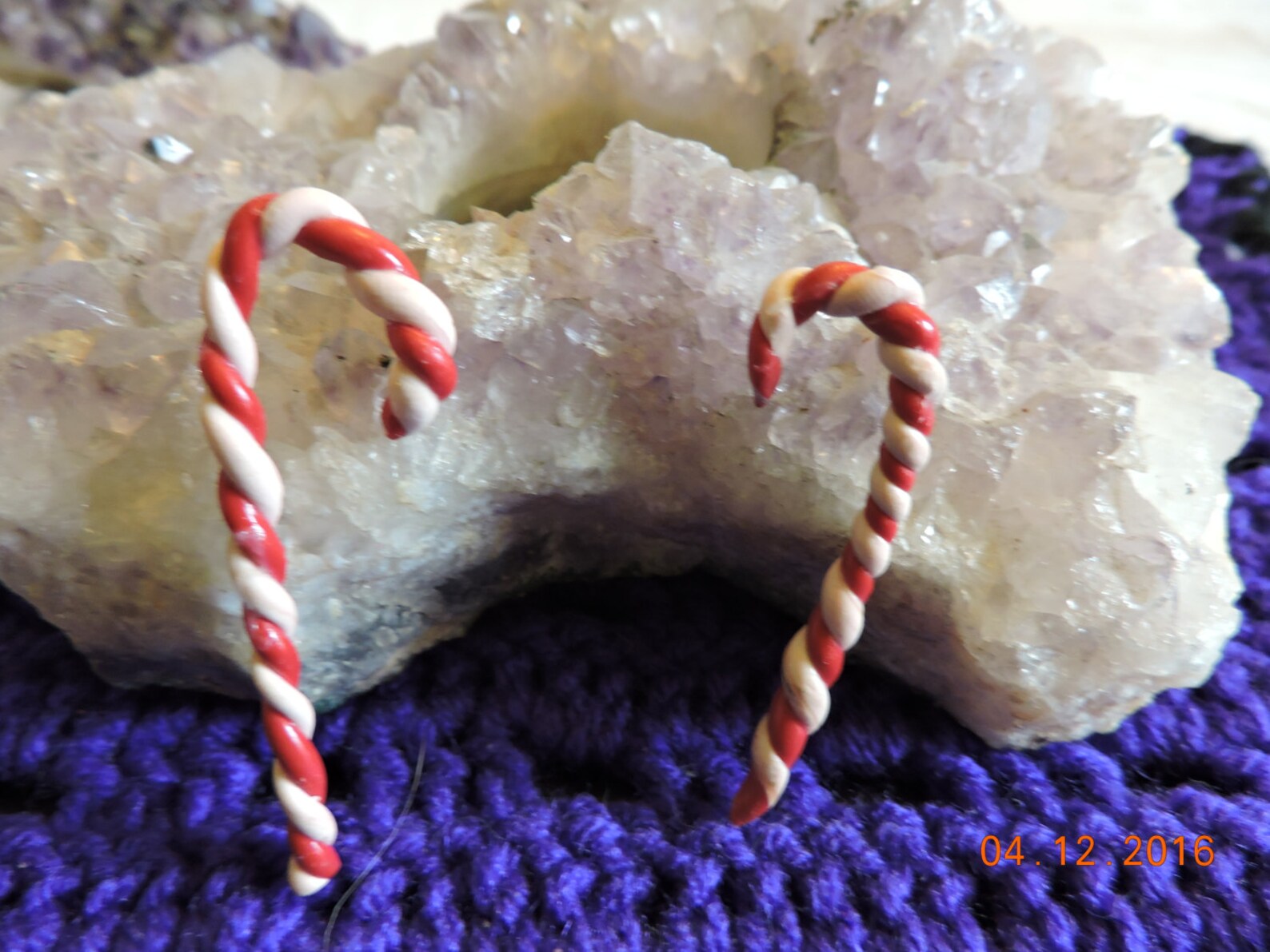 Candy Canes Made From Clay for Your Yule/christmas Tree Etsy