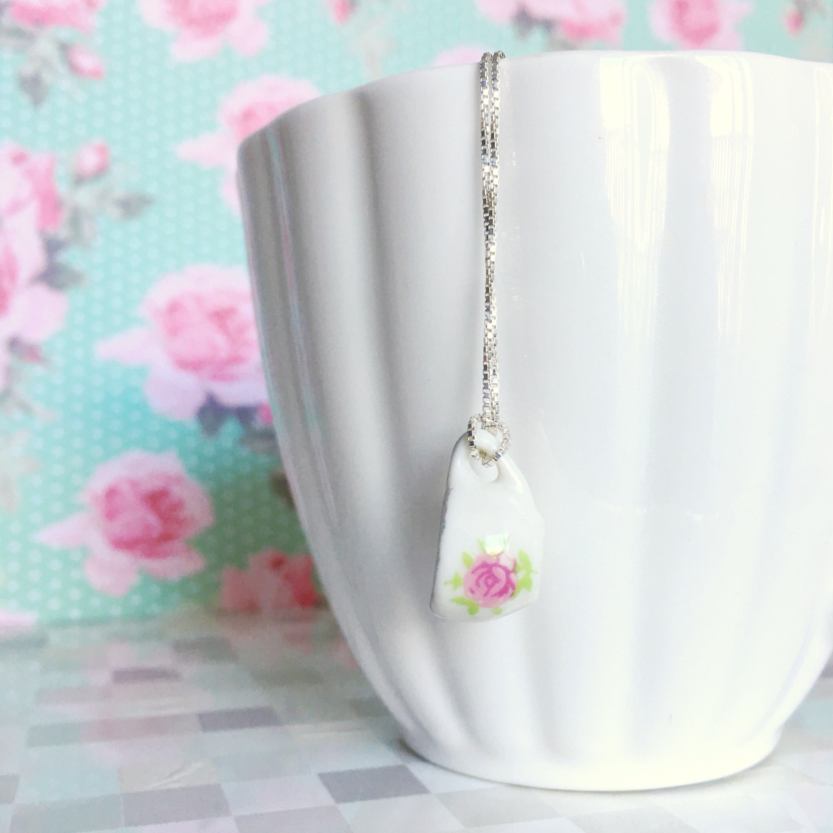 Tea Cup Necklace Sterling Silver Necklace Tea Cup Pendant Etsy Canada