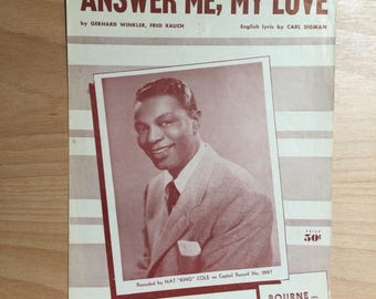Nat King Cole Antique Sheet Music Home Decor Wall Art