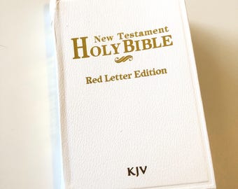 Biblia Nuevo Testamento Versión King James KJV Biblia Blanca para Bodas Pequeña de Bolsillo para Viajes