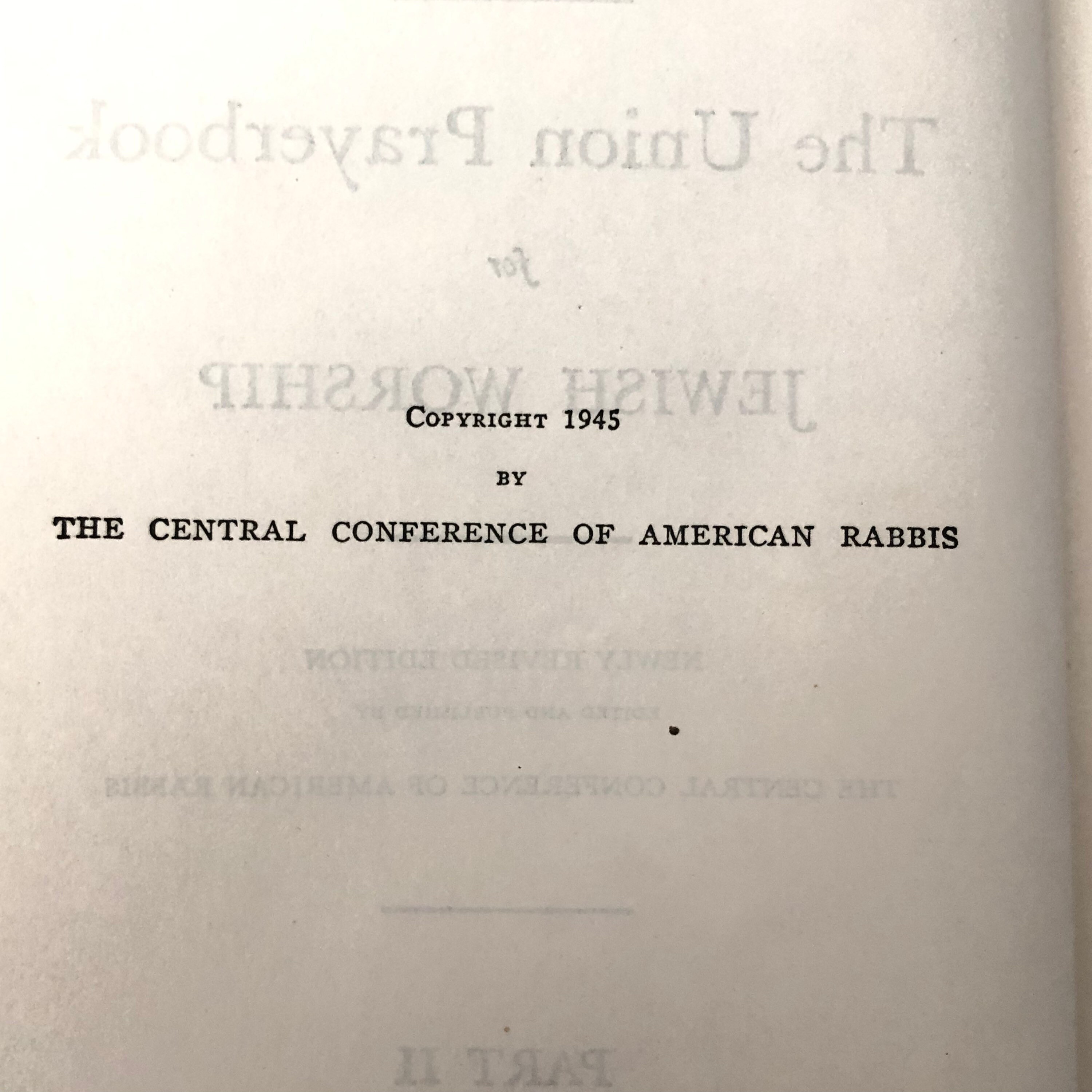 Union Prayer Book for Jewish Worship 1962 Etsy