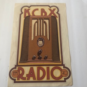 KCBX FM Radio Poster 1975 NPR San Luis Obispo