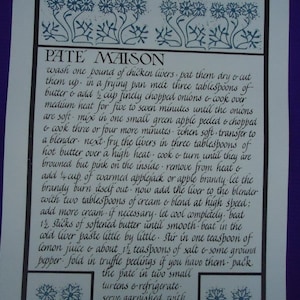 Alice Waters Color Vintage Lithograph Recipe David Lance Goines Pate Maison