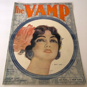 Sheet Music The Vamp Wall Art Art Deco Great Gatsbys Flapper 1919