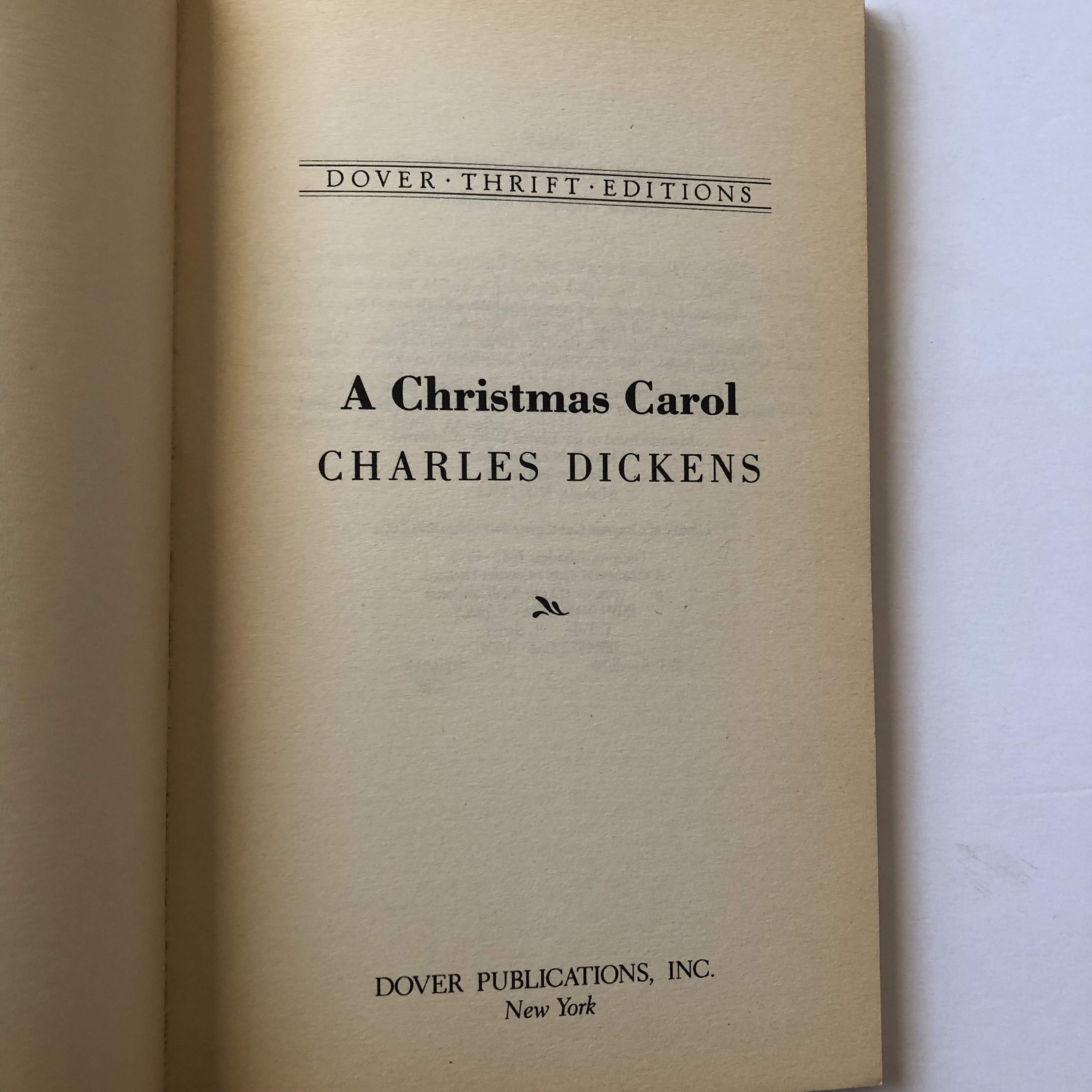 A Christmas Carol By Charles Dickens - Dover Thrift Editions Paperback In Very Good Condition