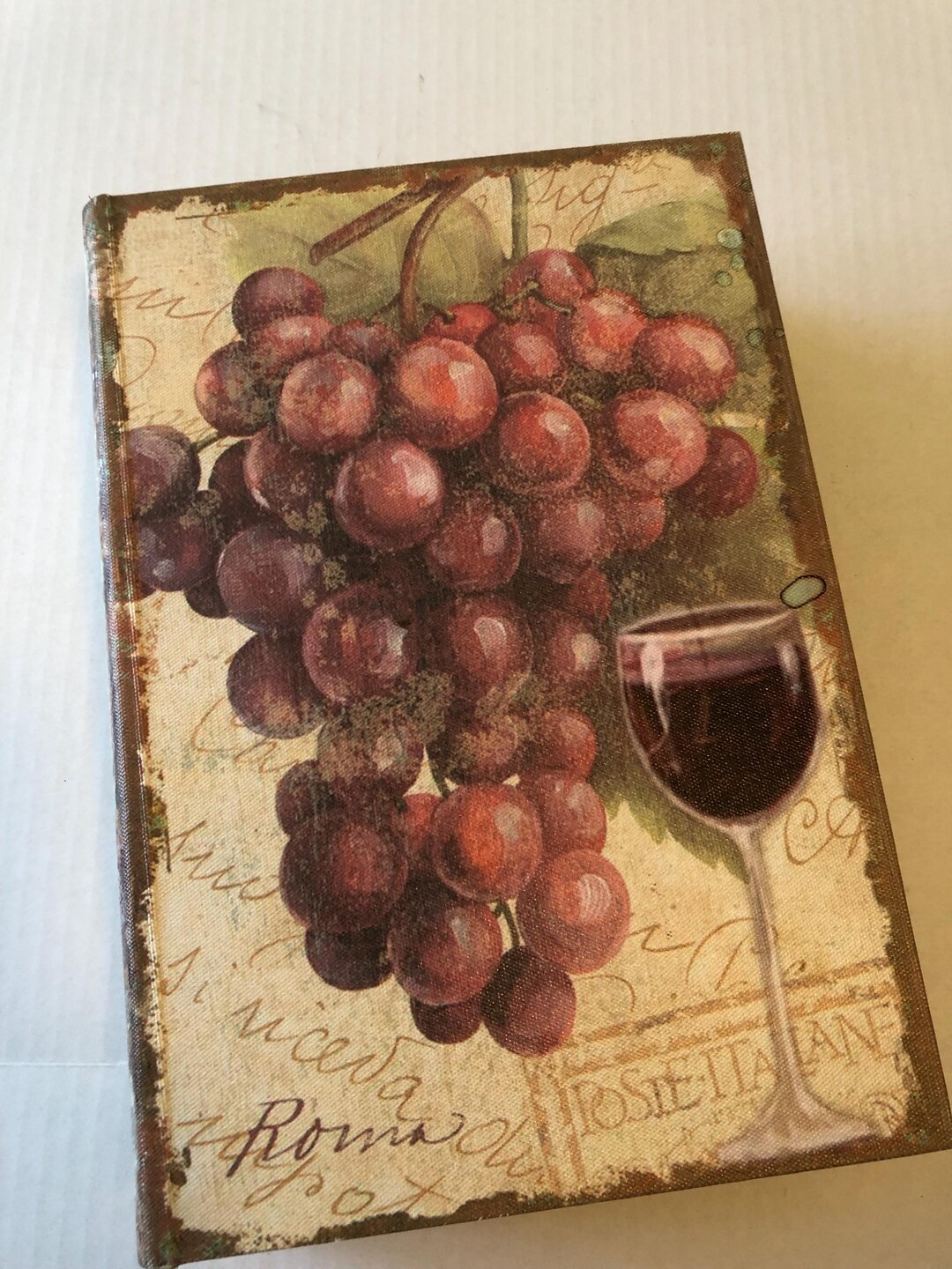 Wine Theme Wooden Book Box Home Decor Faux Antique Book Decorative Book ...