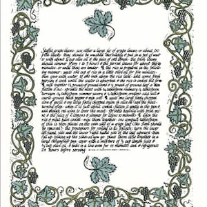 Alice Waters Color Vintage Lithograph Recipe David Lance Goines Stuffed Grape Leaves