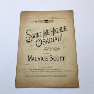 Swing Me Higher Sheet Music Wall Art Art Deco Great Gatsbys 1907