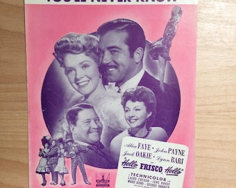 You'll Never Know Antique Sheet Music Home Decor Wall Art