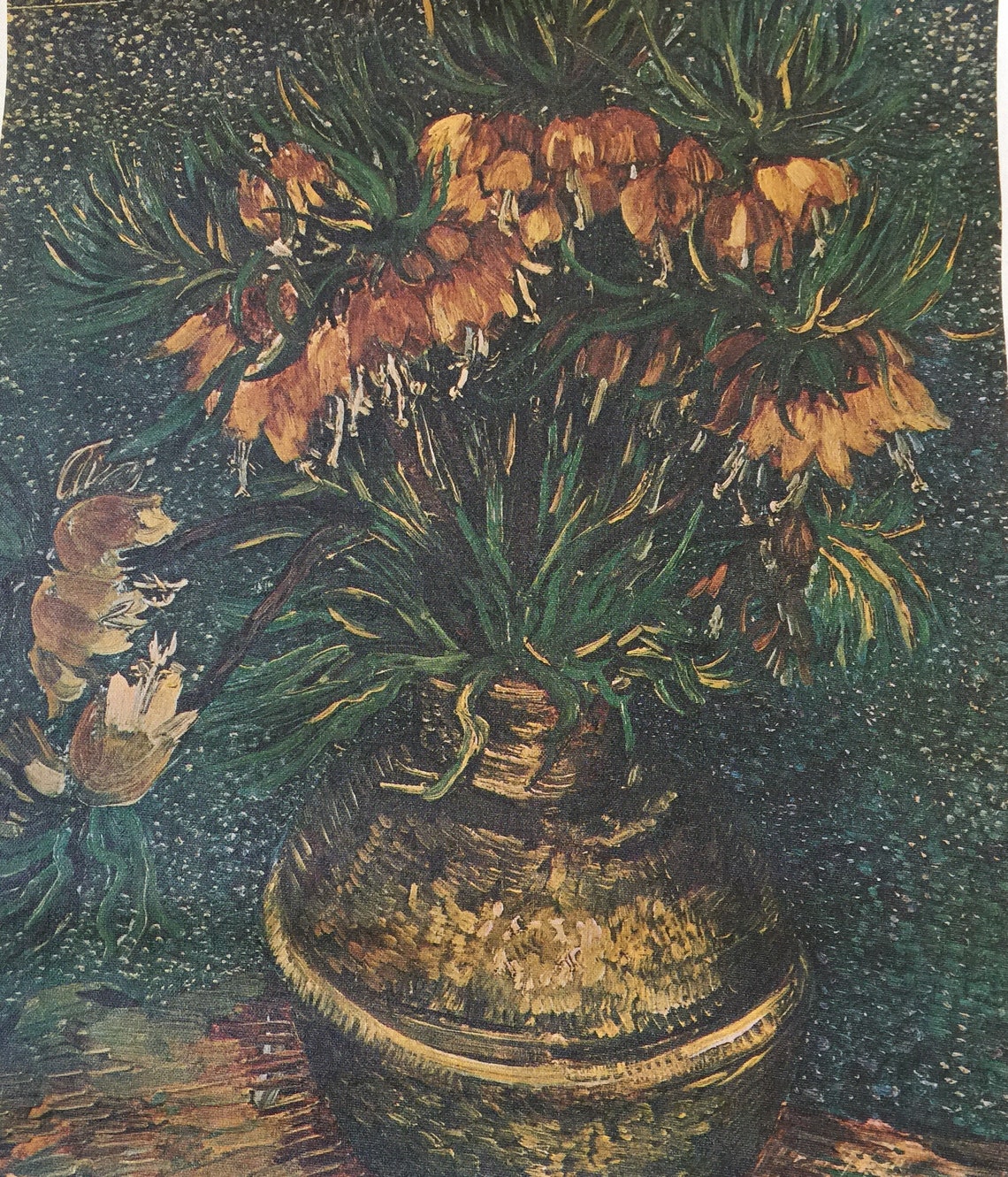 Van Gogh Bell Lilies Color Print Vintage Canvas Wall Art Etsy