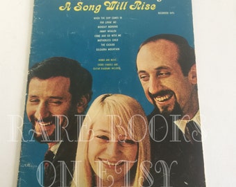 Peter Paul and Mary A song will rise song book sheet music 1963 Sheet Music Wall Art Home Decor 1960's 70's