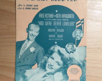 Dearly Beloved Fred Astaire Rita Hayworth Vintage Sheet Music Home Decor Wall Art