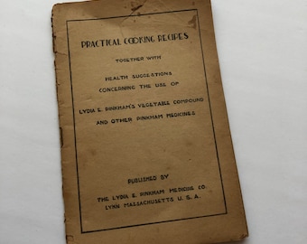 Lydia E. Pinkham's Vegetable Compound Collectible Cookbook Quackery Medicine